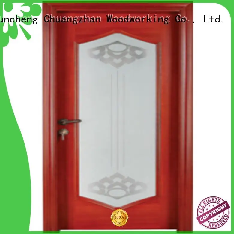 Hot wooden glazed front doors pure solid wood Runcheng Woodworking Brand 1