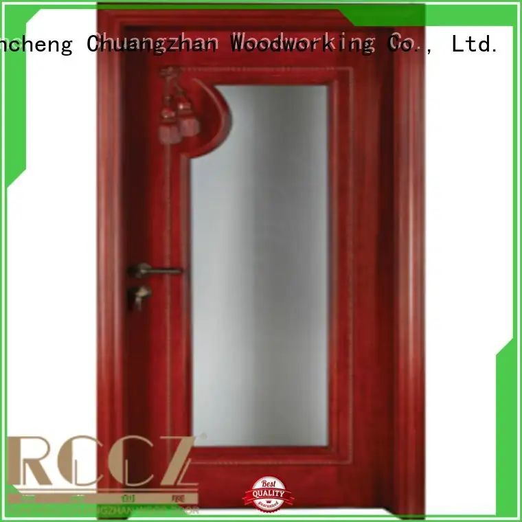 wood door Runcheng Woodworking wooden glazed front doors 1