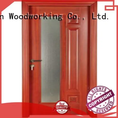 Custom wooden glazed doors solid door pure Runcheng Woodworking 1