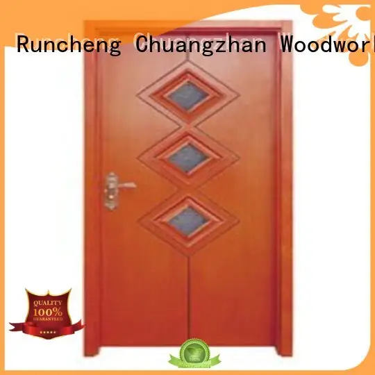 glazed door durable Runcheng Woodworking Brand wooden double glazed doors 1