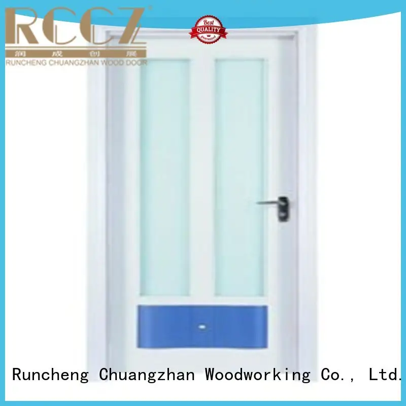 Runcheng Woodworking Brand door glazed durable wooden double glazed doors 1