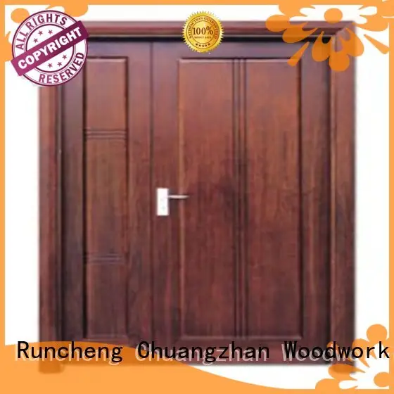 Runcheng Woodworking Brand door solid quality double white double doors 1