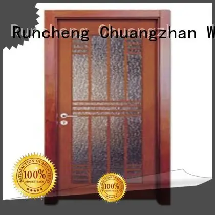 door durable glazed wooden double glazed doors glazed Runcheng Woodworking 1