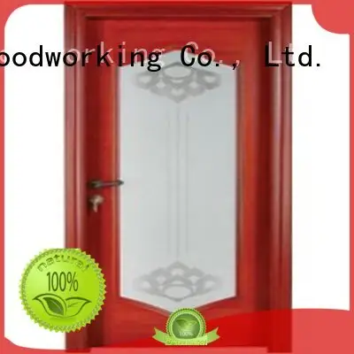 door wood wooden double glazed doors pure Runcheng Woodworking Brand 1