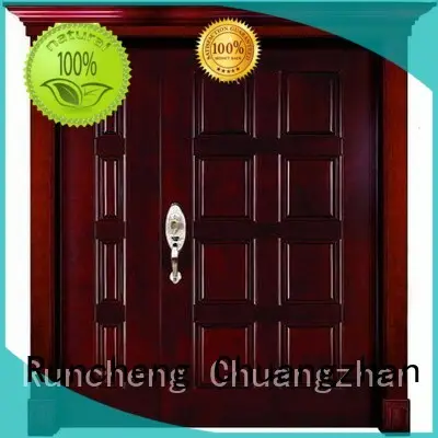 Wholesale double solid wood double doors door Runcheng Woodworking Brand 1