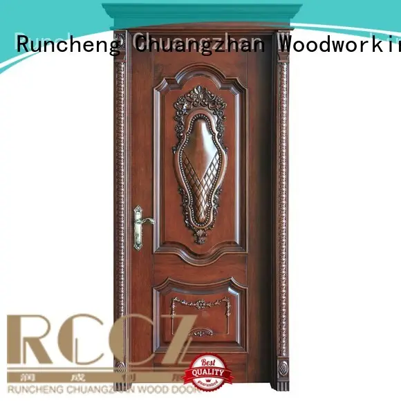 pure modern design composited Runcheng Woodworking Brand solid wood composite doors 1