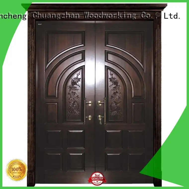 Runcheng Woodworking Brand glass wooden hot sale custom interior double doors 1