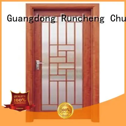 durable glazed door door Runcheng Chuangzhan Brand wooden double glazed doors supplier 1