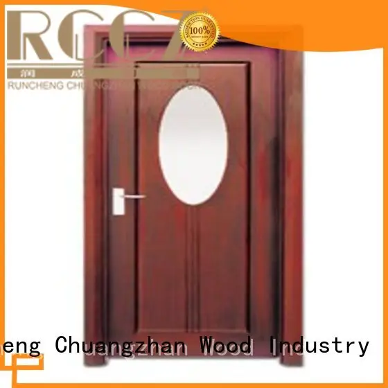 Runcheng Chuangzhan Brand durable door glazed wooden double glazed doors manufacture 1