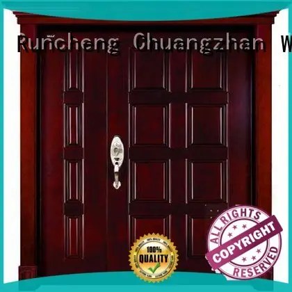 Runcheng Chuangzhan eco-friendly exterior wood double doors Suppliers for homes 1