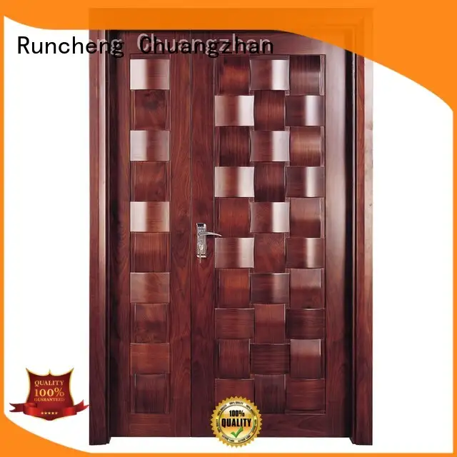 Runcheng Chuangzhan glass double wood doors with glass supplier for offices 1