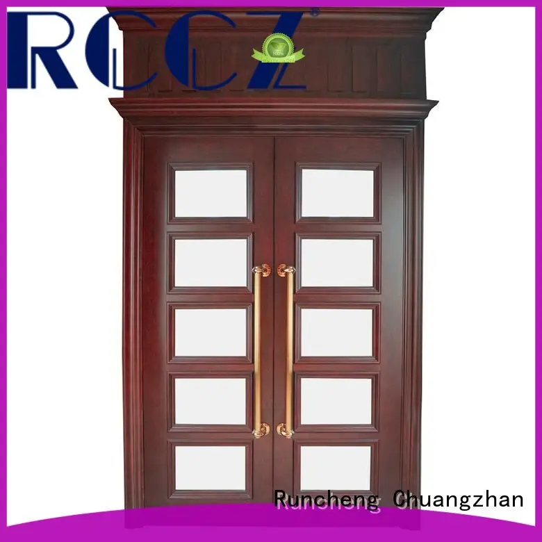Runcheng Chuangzhan reliable hardwood double doors supplier for indoor 1