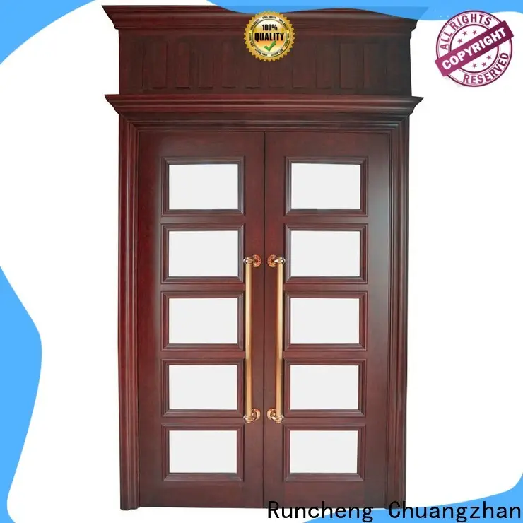 Runcheng Chuangzhan Best double door design in wood for business for indoor 1