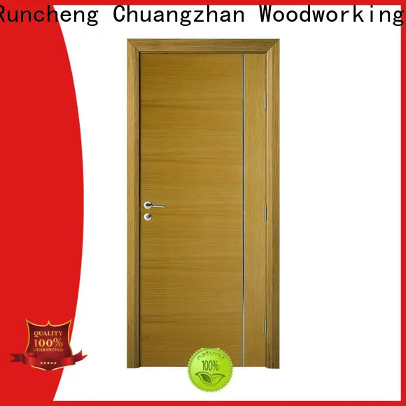 Custom wood veneer front door for business for offices 1