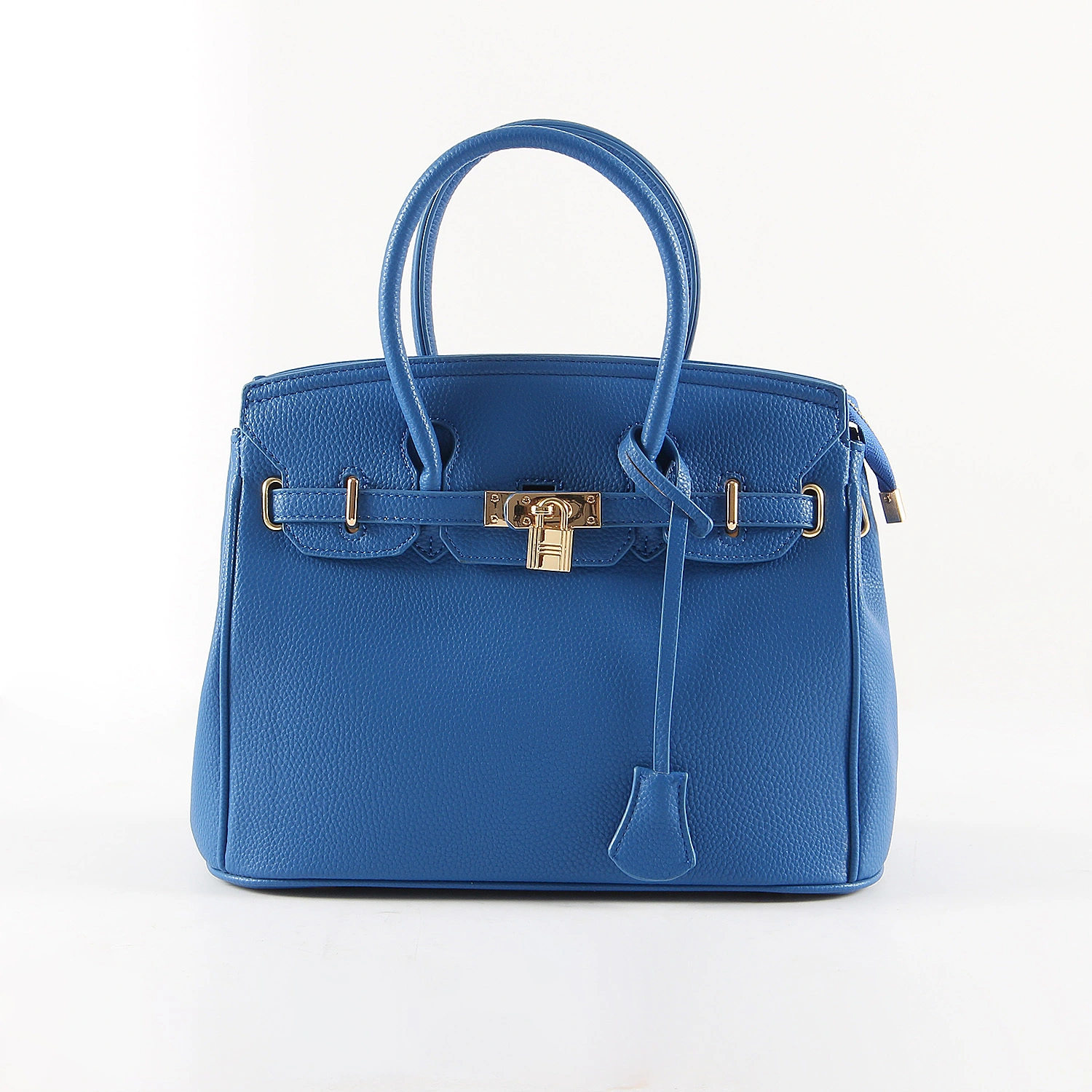 Customized Metal Logo Classic and Fashionable Blue Top-handle Shoulder Lady's Handbag Made of Pu Leather 1
