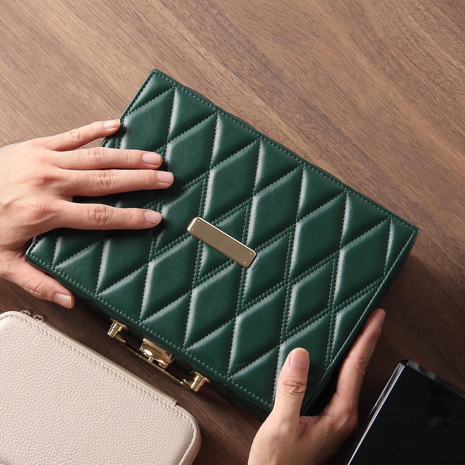 Luxury Cotton Pu Jewelry Storage Box Leather Box Jewelry Pu Leather Jewelry Boxes 1