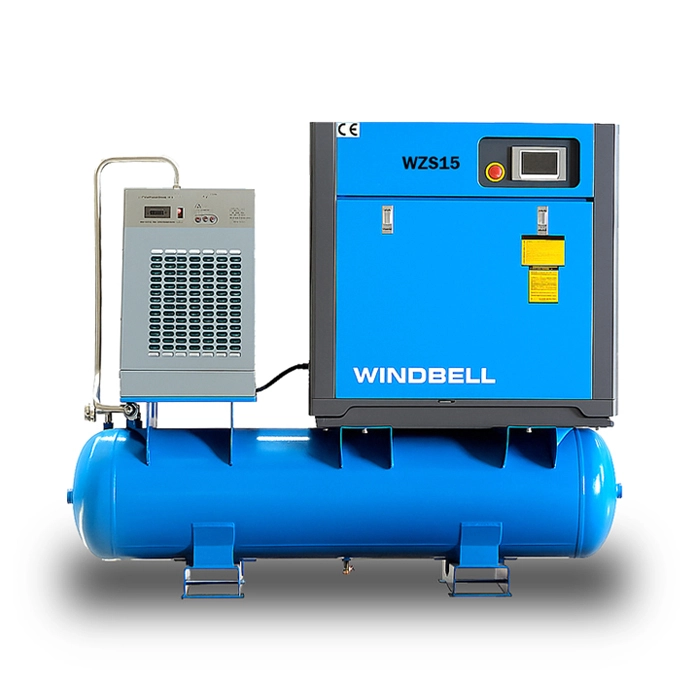 Rotary Screw Tank Mounted Air compressor With Dryer 1