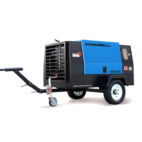 Basic WGD 185 CFM Diesel Screw Compressor 37kW with LCD Display 1