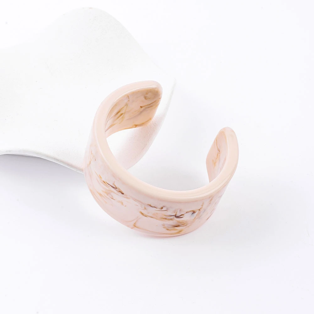 Pulsera minimalista de acrílico con patrón transparente, elegante brazalete. 1