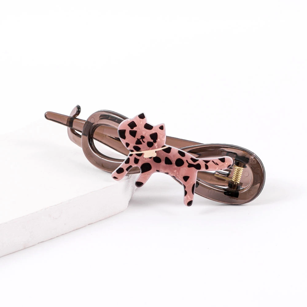 Plastic Hair Barrette Leopard Cat - Shaped Fun Hair Clip 1