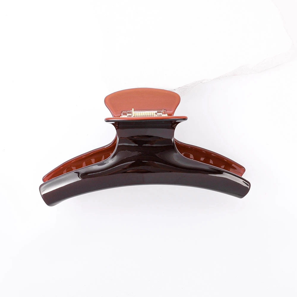 Acetate Hair Claw Large Retro Brown Clip for Updo Styling 1