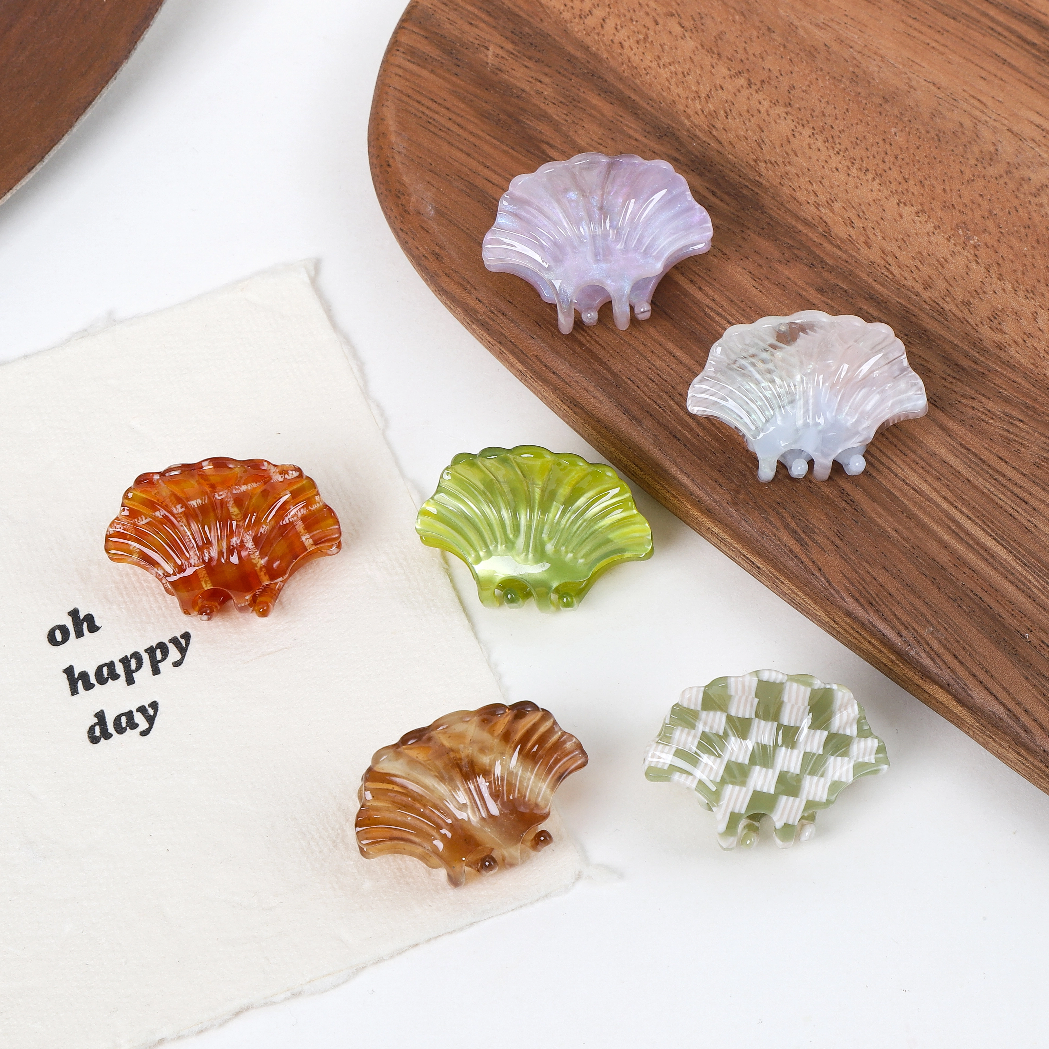 Pinza para el cabello con forma de ácido acético, pinza para el cabello con forma de pétalo, pinza pequeña para el cabello con forma de tiburón para mujer 1