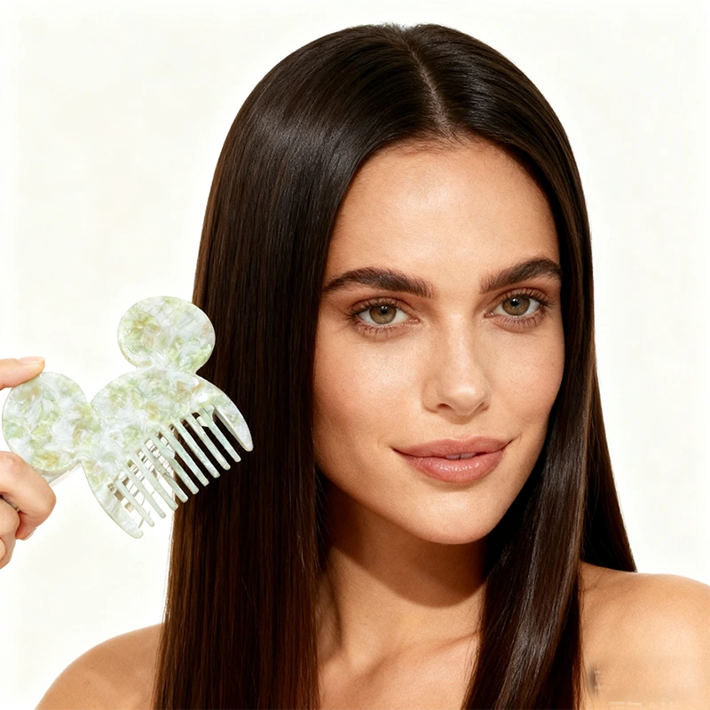 Acetate Pearl Hair Comb - Inverted Teeth for Bangs, Broken Hair & Updos 1
