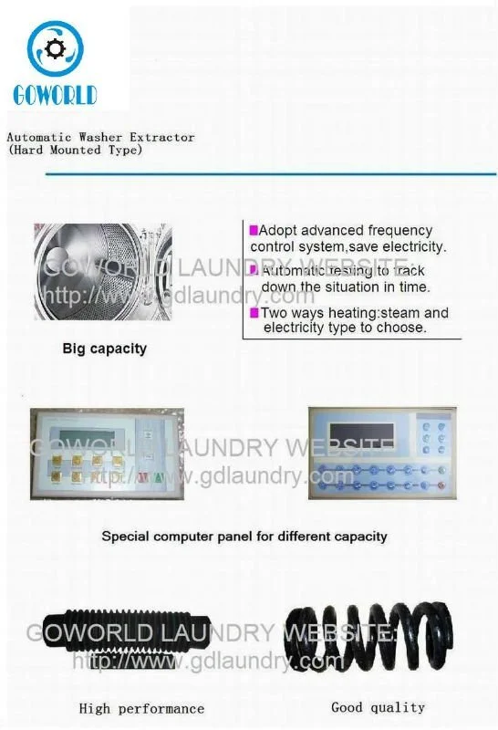 GOWORLD stainless steel semi automatic laundry machine Easy to control for Commercial laundromat275 5