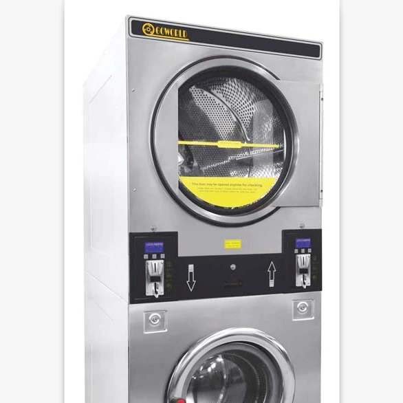 8kg Coin Operated electric heating commercial stack washer dryer 1