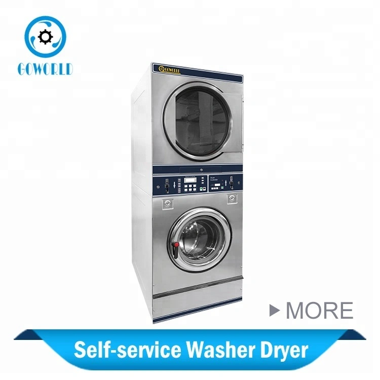8KG coin operated stack washer dryer commercial laundry machine for Philippines market 1