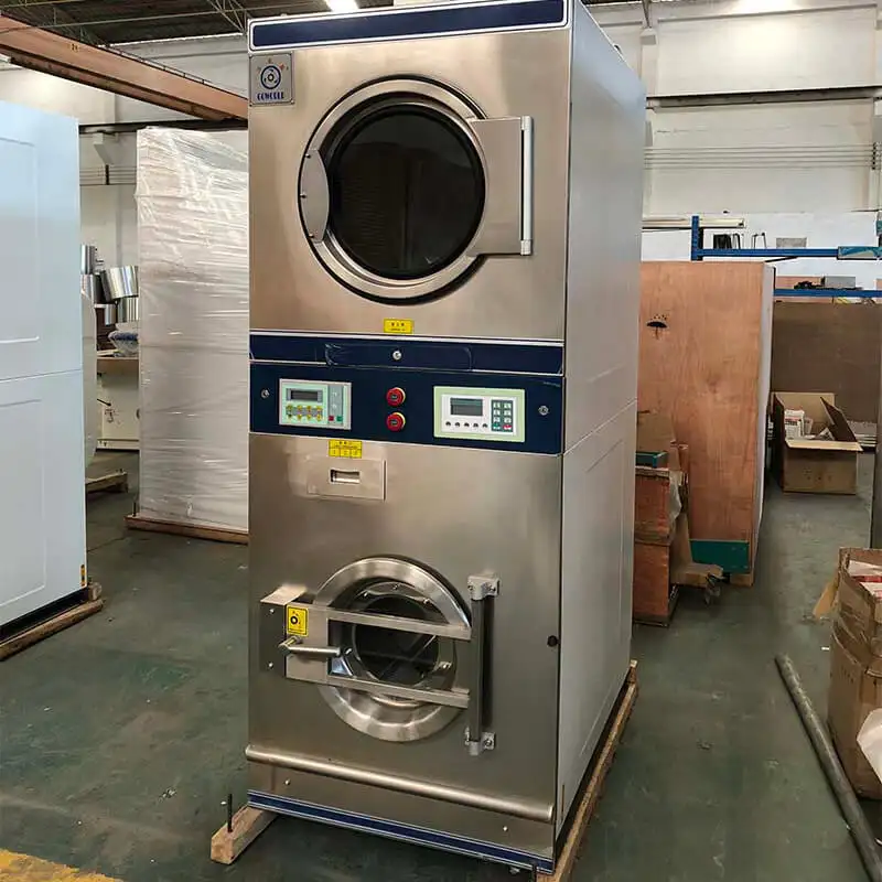 GOWORLD Automatic stackable washer dryer combo LPG gas heating for school 2