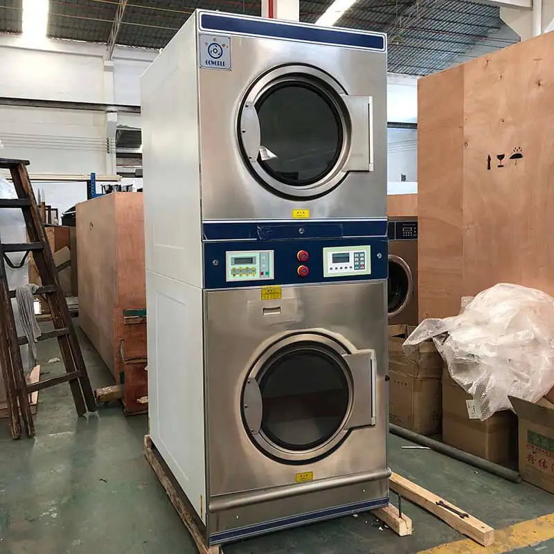 GOWORLD Manual stacking washer dryer LPG gas heating for hotel 3