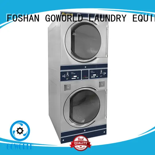 convenient coin operated stackable washer and dryer LPG gas heating for school GOWORLD 1
