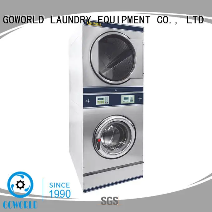 GOWORLD Manual stacking washer dryer LPG gas heating for laundry shop 1