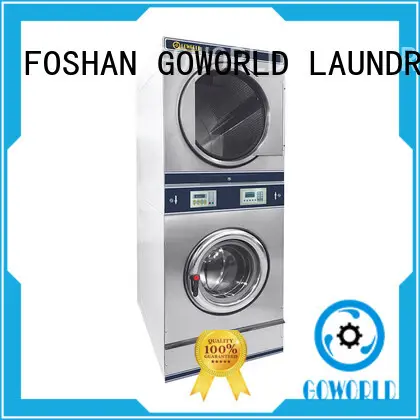 GOWORLD Manual stackable washer and dryer sets LPG gas heating for commercial laundromat 1