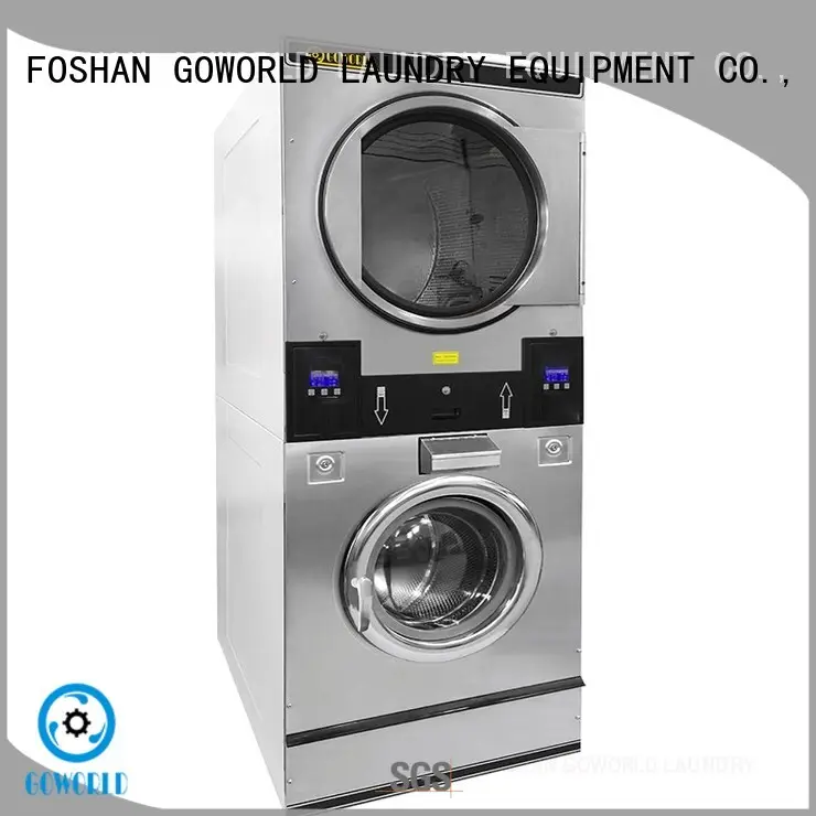 GOWORLD Low Noise stackable washer dryer combo LPG gas heating for fire brigade 1