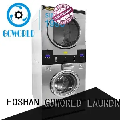GOWORLD Automatic stacking washer dryer electric heating for commercial laundromat 1