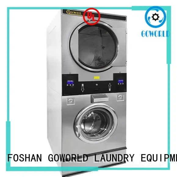GOWORLD 8kg15kg stacking washer dryer natural gas heating for laundry shop 1