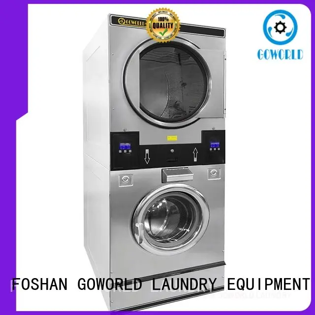 GOWORLD Automatic stackable washer dryer combo LPG gas heating for school 1