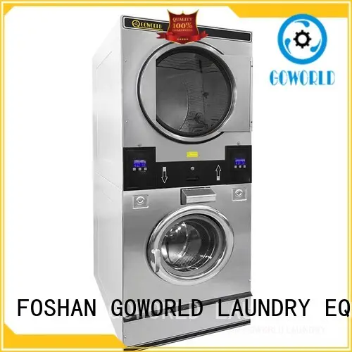 GOWORLD Automatic stackable washer and dryer sets LPG gas heating for school 1