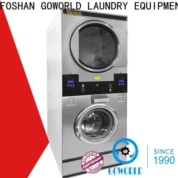GOWORLD Easy Operated stacking washer dryer LPG gas heating for laundry shop 1