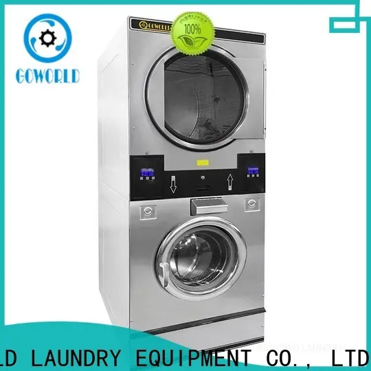 GOWORLD commercial stackable washer and dryer sets natural gas heating for laundry shop 1