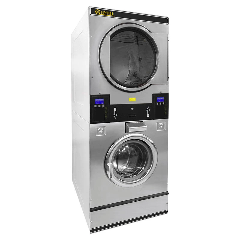 10.5kg-25kg commercial stack washer dryer machine in laundry shop,hotel 1