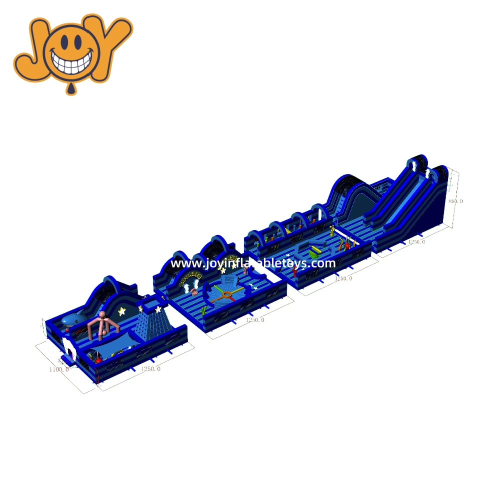 50m - Long Inflatable Funcity - 4-Section Modular Design for Endless Fun 1