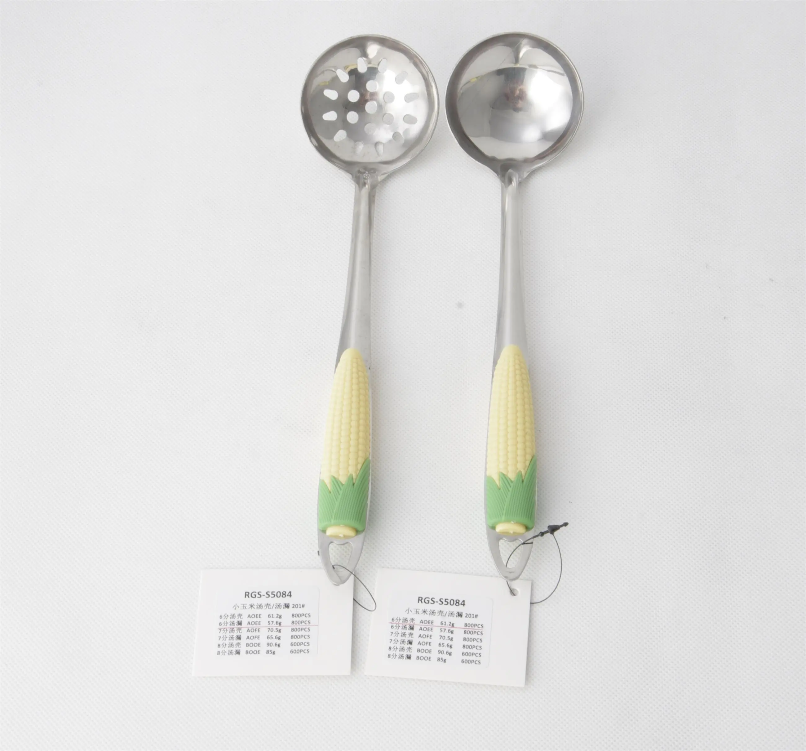 Stainless Steel Small Corn Soup Leak And Spoon 201# RGS-S5084 1