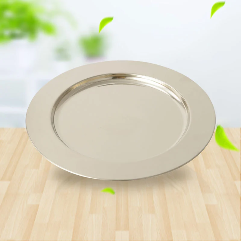 Stainless Steel Dining Plate Serving Tray Golden-imitation RGS-PJ102-D 1
