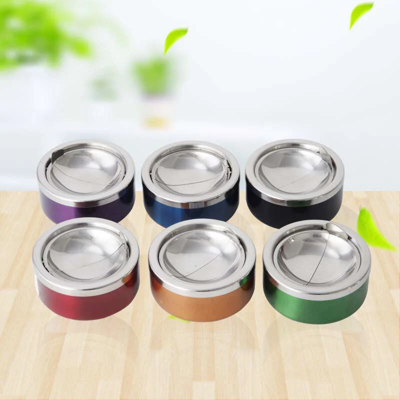 Decorative Metal Coating Ashtray Stainless Steel Ashtray Spray Paint  With Six Color RGS-A2341-C 1