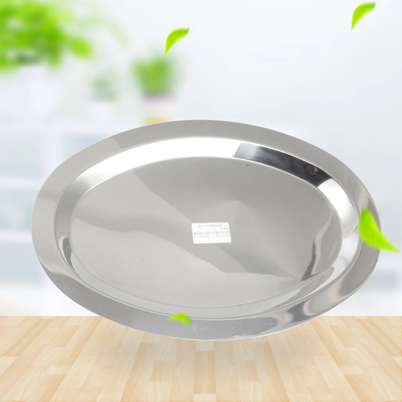 Stainless Steel Egg-shaped Mirror Dining Plate RGS-DJP0001 1