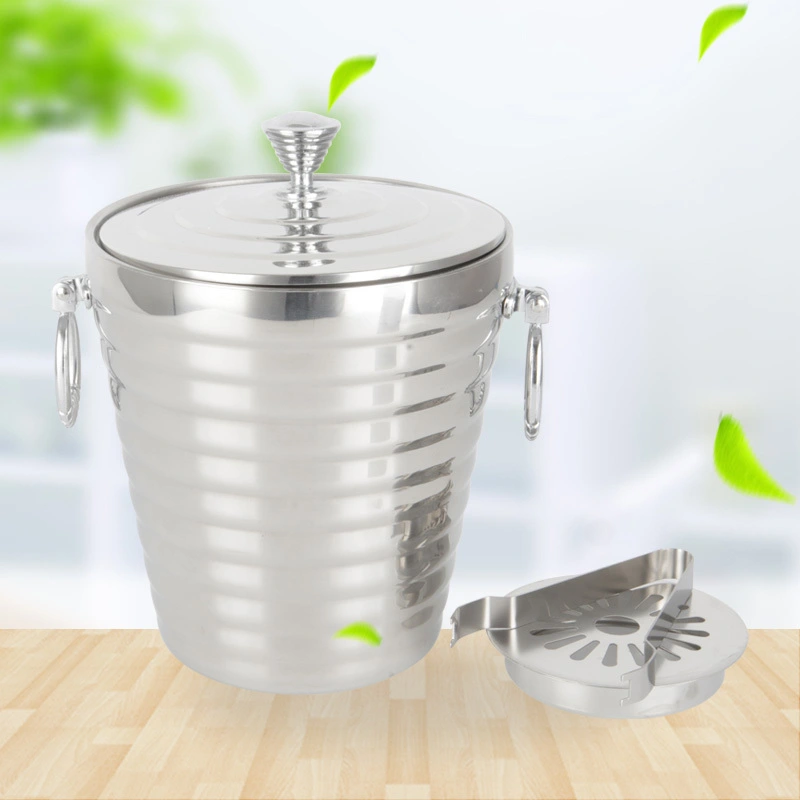 Stainless Steel Ice Bucket With Double-ring Handle (include ice clip and Ice septa)RGS-I083 1