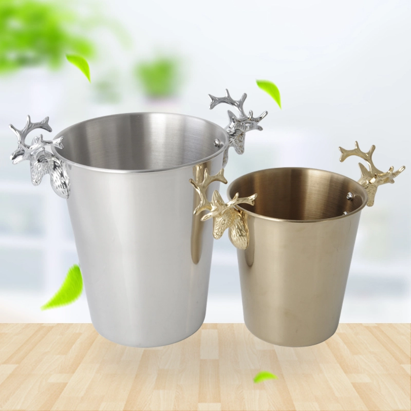 Stainless Steel Champagne Bucket With Antlers RGS-I198/RGS-i199 1